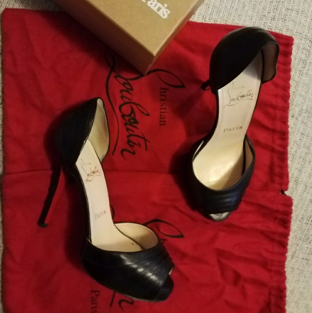 Black Leather Christian Louboutin Stilletos